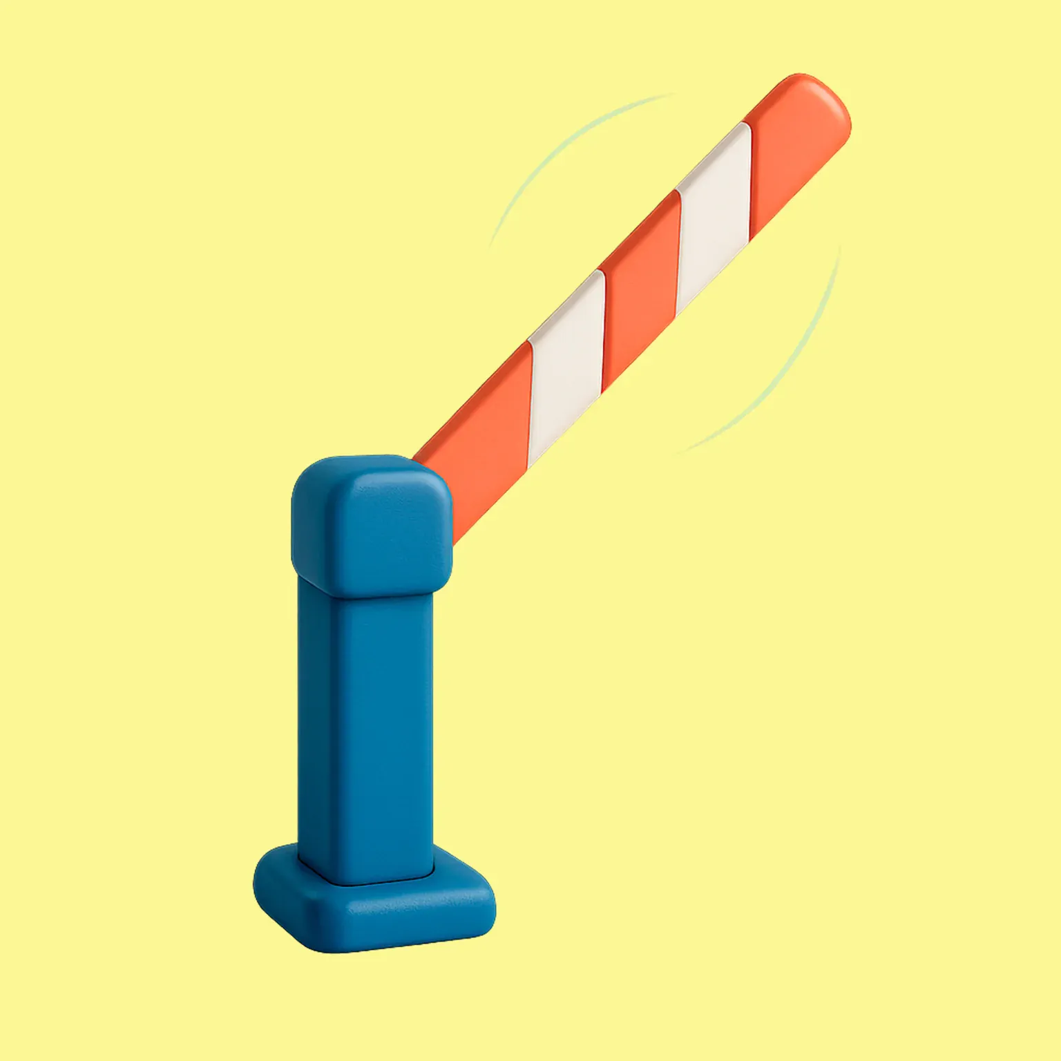 Barrera de acceso abriéndose con autorización